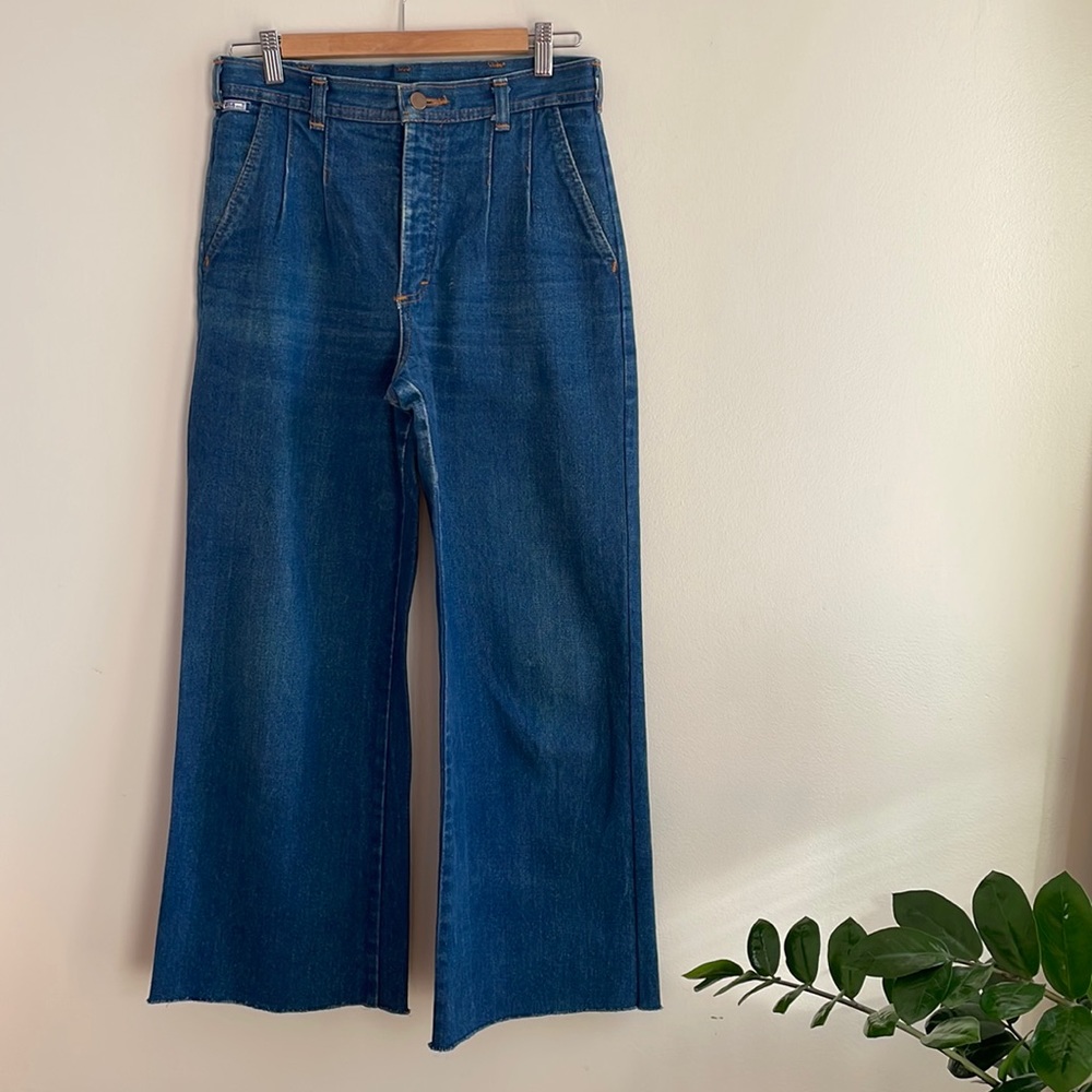Vintage High Waisted Pleated Wide-Leg Jeans Made in Canada